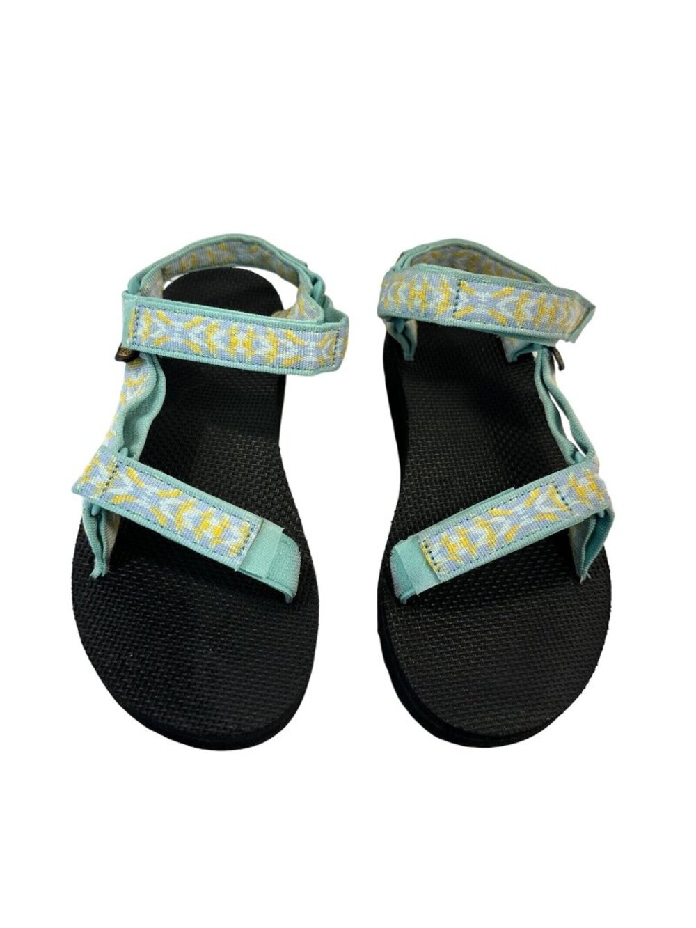 Teva Womens Sandals Size 8 Blue Yellow Strappy Sport Walking Shoe 1090969